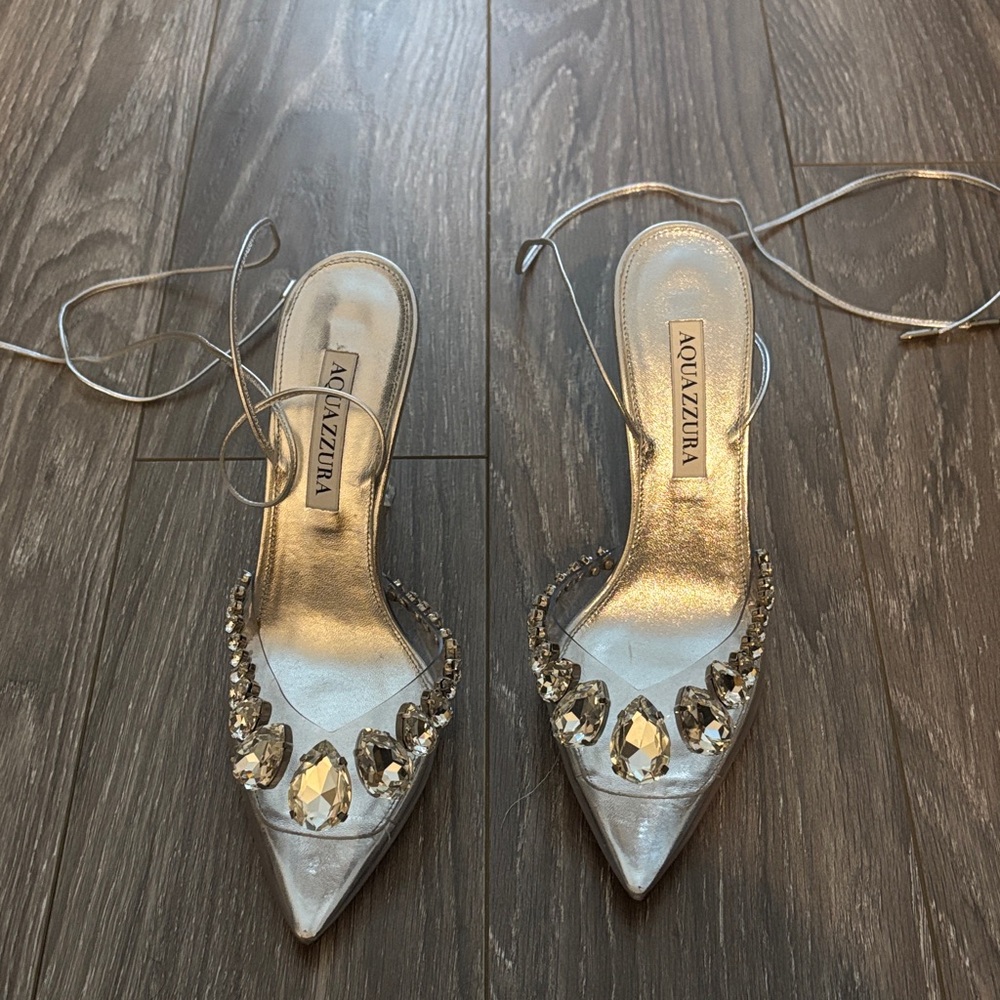 Aquazzura Galaxy 95 Pump in Silver - New, never worn.